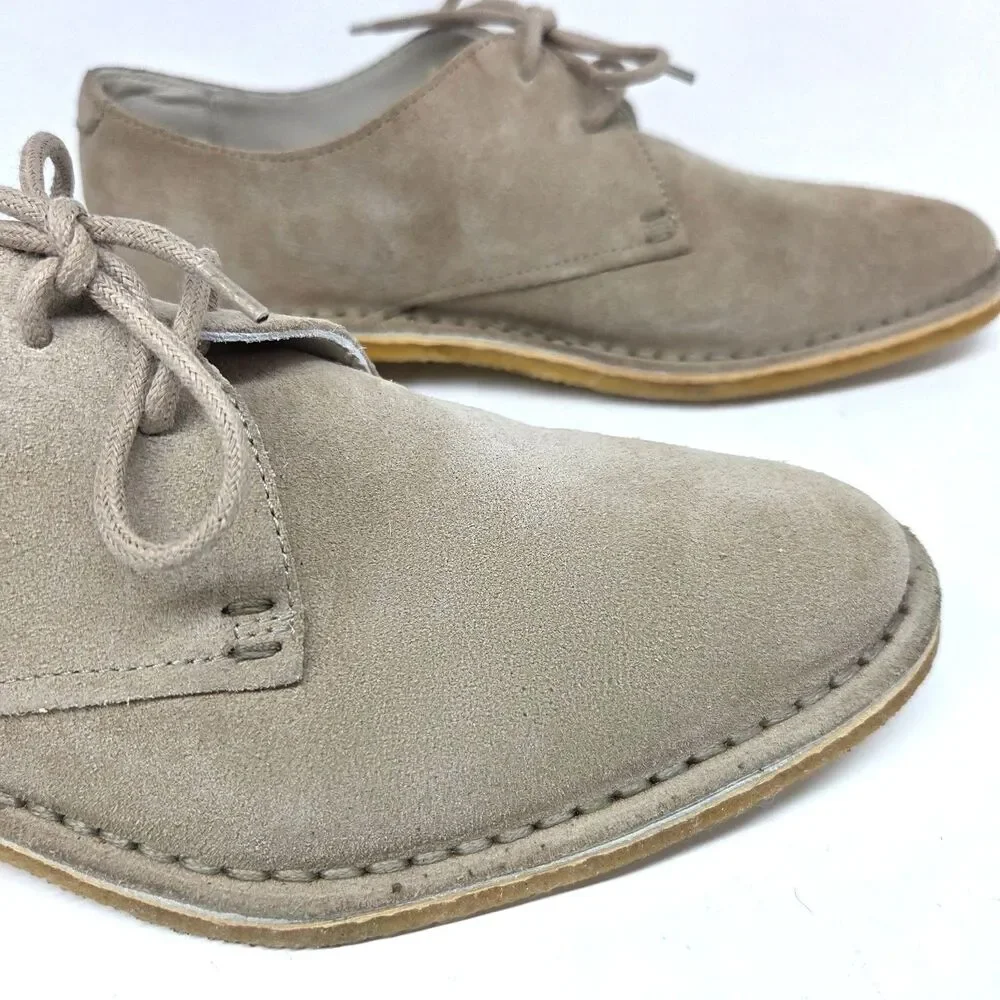 Clarks Originals Italy Womens 23066 Sand Suede Crepe Sole Derbys Size US 8.5 M